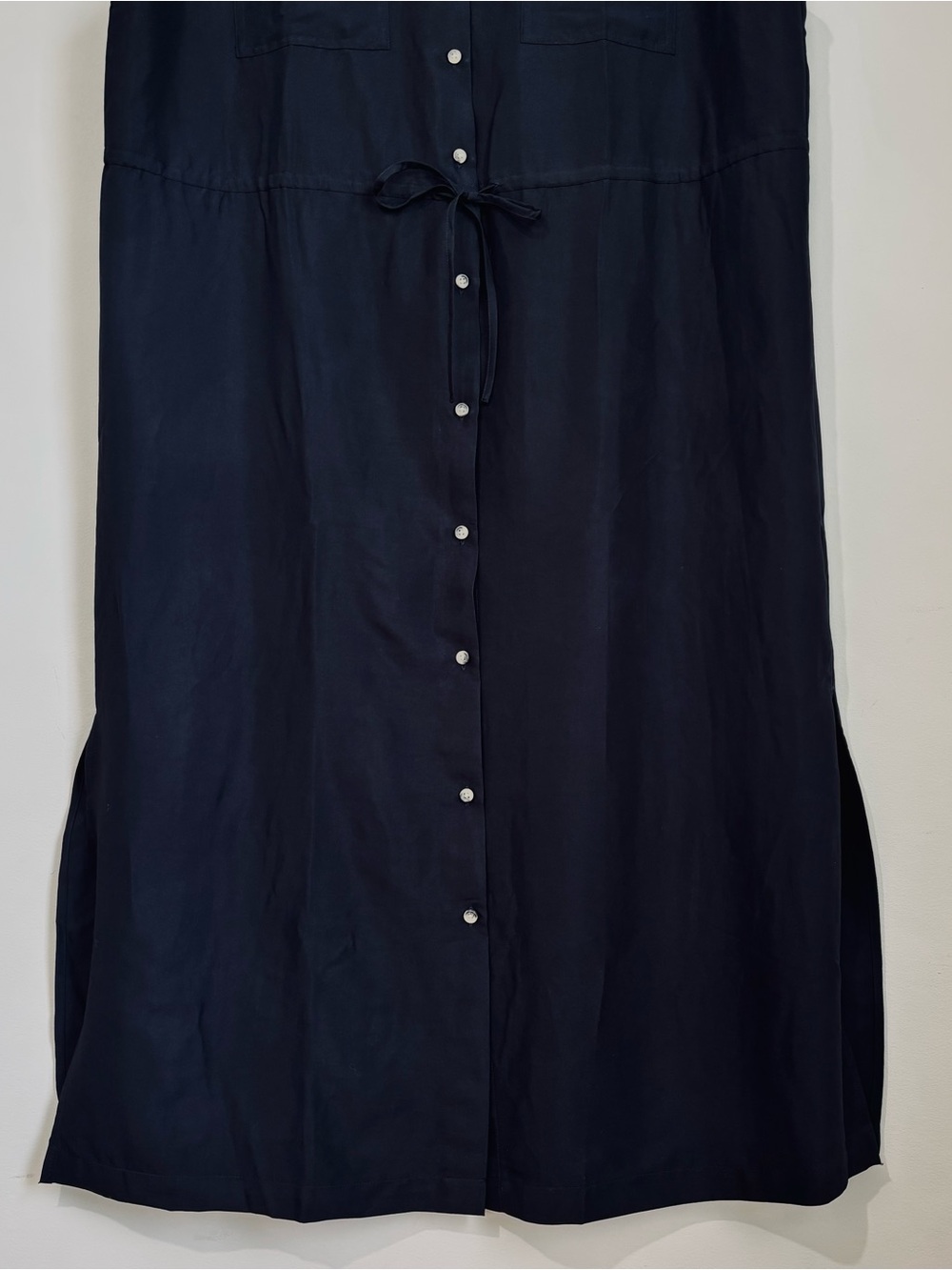 Old Navy Black Short Sleeve Waist Defined Utility Button Up Midi Shirt Dress L - Picture 7 of 16
